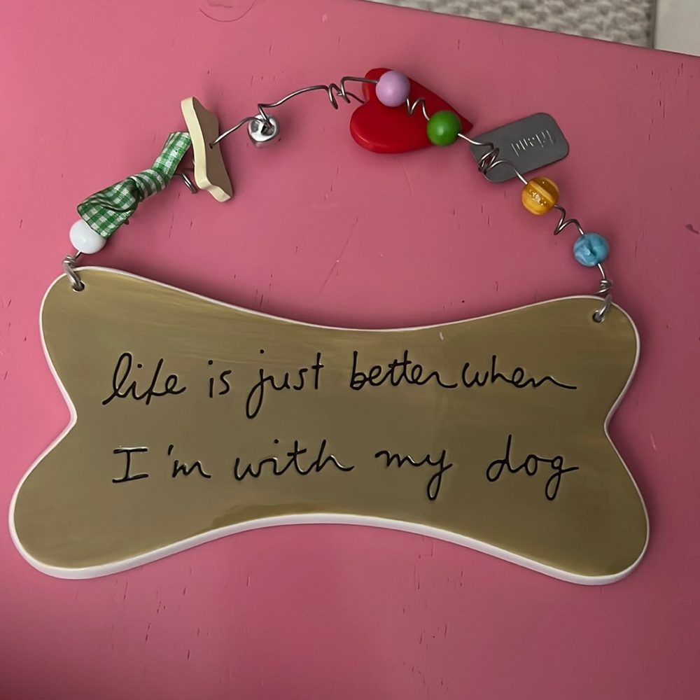 DEPARTMENT 56 dog bone  Ceramic Plaque